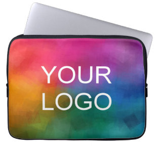 Klant Upload uw Logo Voeg hier tekst toe Sjabloon Laptop Sleeve