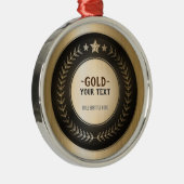 KLANTAFDRUKDIJMEDAL Gold #1 Champion EDITABLE Metalen Ornament (Rechts)