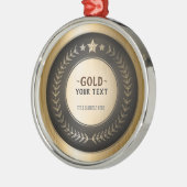 KLANTAFDRUKDIJMEDAL Gold #1 Champion EDITABLE Metalen Ornament (Links)