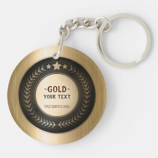 KLANTAFDRUKDIJMEDAL Gold #1 Champion EDITABLE Sleutelhanger (Achterkant)