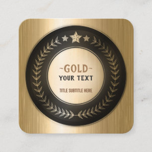 KLANTAFDRUKDIJMEDAL Gold #1 Champion EDITABLE Vierkante Visitekaartje