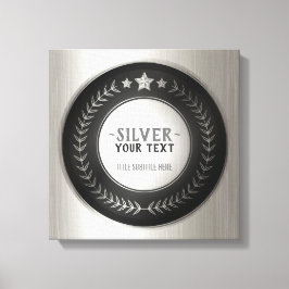 KLANTAFDRUKDIJMEDAL Silver Champion EDITABLE Canvas Afdruk