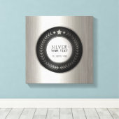 KLANTAFDRUKDIJMEDAL Silver Champion EDITABLE Canvas Afdruk (Insitu (Houten vloer))