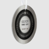 KLANTAFDRUKDIJMEDAL Silver Champion EDITABLE Ornament (voorkant)