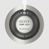 KLANTAFDRUKDIJMEDAL Silver Champion EDITABLE Ornament (achterkant)