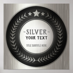 KLANTAFDRUKDIJMEDAL Silver Champion EDITABLE Poster