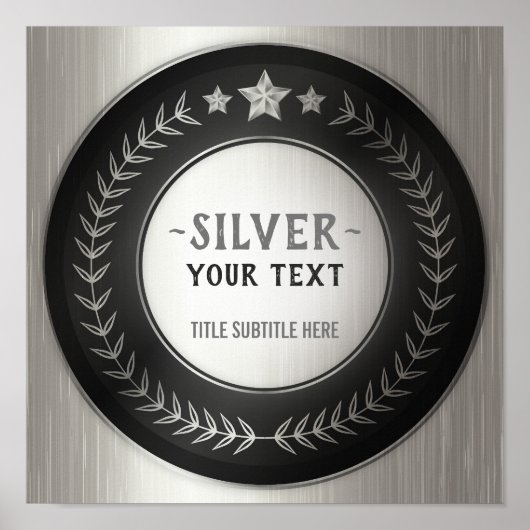 KLANTAFDRUKDIJMEDAL Silver Champion EDITABLE Poster (Voorkant)