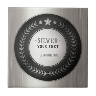 KLANTAFDRUKDIJMEDAL Silver Champion EDITABLE Tegeltje