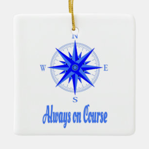 Klanten - altijd op koers, compass-Shirt Keramisch Ornament