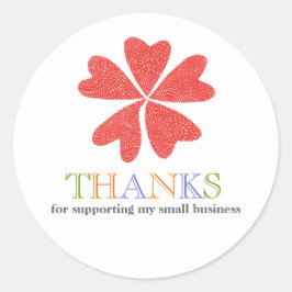 Klanten Bedankt Voor Klein Bedrijf Ronde Sticker