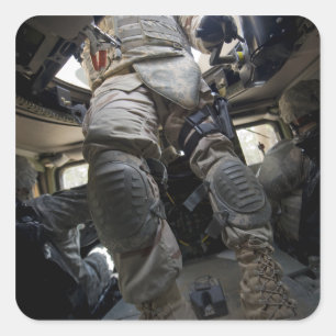 Klanten leren hun konvooprocedures vierkante sticker