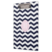 Klantenbord van Navy Blue & White Chevron Klembord (Links)