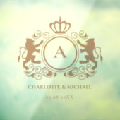 Klantenspecifiek Logo-monogram bruiloft Raamsticker (Vel 3)