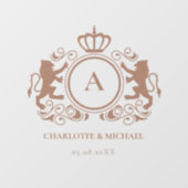 Klantenspecifiek Logo-monogram bruiloft Raamsticker (Vel)