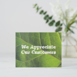 Klantenwaardering Heldergroene blad Zakelijk Briefkaart
