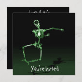 KLANTINVITES - X-Ray Skeleton Joy Leap - Green Kaart (Voorkant / Achterkant)