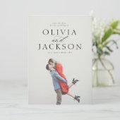 Klantkaart met opvallende namen om de datum te res save the date (Staand voorkant)