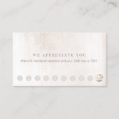 Klantloyaliteit 10 Punch wit marmer Klantenkaartje (Voorkant)