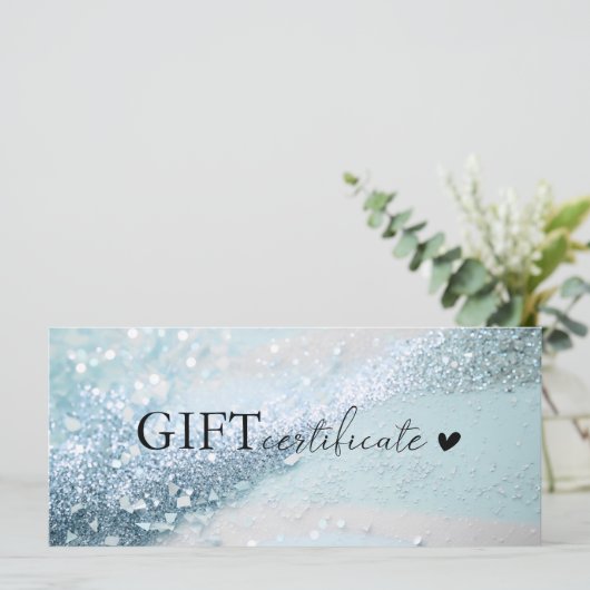 Klantspecifiek, blauw-zilver glitter, zakelijk (Staand voorkant)