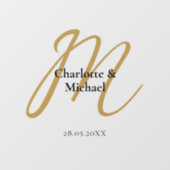 Klantspecifiek, eenvoudig, elegant, monogram raamsticker (Vel)