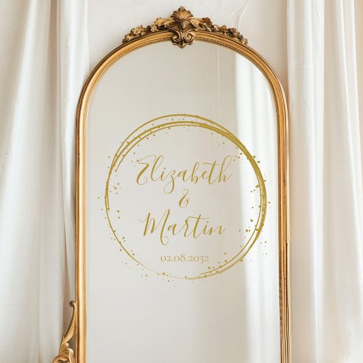 Klantspecifiek, moderne cirkel bruiloft raamsticker