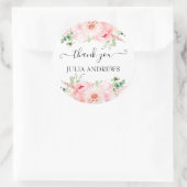 Klantspecifieke "Dank je!" bloemig, mooi Ronde Sticker (Tas)