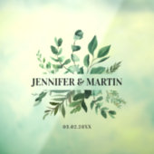 Klantspecifieke eucalyptus bruiloft raamsticker (Vel 3)