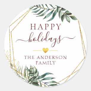 Klantspecifieke kerstbotaniek   ronde sticker