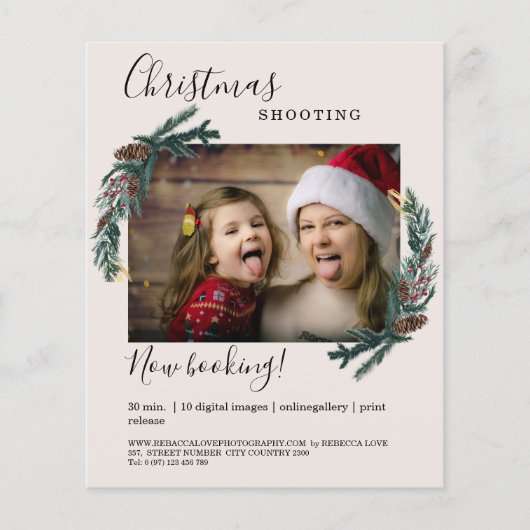 Klantspecifieke kerstfoto flyer (Voorkant)