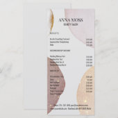 Klantspecifieke Rosegold Glitter-prijslijst (Voorkant / Achterkant)