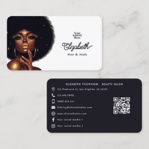 Klantvriendelijke Afro Glam Schoonheidssalon Zakel Visitekaartje