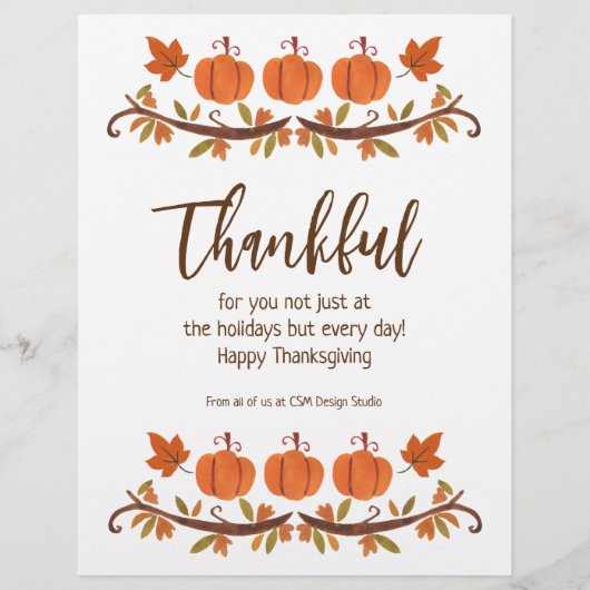 Klantwaardering voor aangepaste Thanksgiving Flyer (Voorkant)