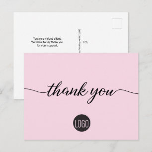 Klantwaardering Zakelijke sjabloon roze Briefkaart