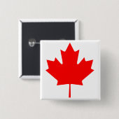 Klapperblad van Canada Vierkante Button 5,1 Cm (Voorkant /achterkant)