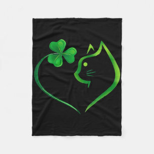 Klapperkat Hart St. Patrick's Day Kattenliefhebber Fleece Deken