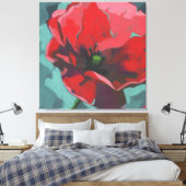 Klaproos Bloem Canvas Afdruk (Insitu (Slaapkamer))