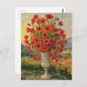 Klaproos Bloemen in een Vaas, Van Goh Stijl, Kleur Briefkaart (Voorkant / Achterkant)
