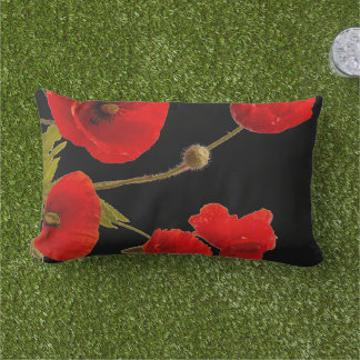 Klaproos Bloemen Kleurrijk Rood Bloemig Abstract Z Buitenkussen