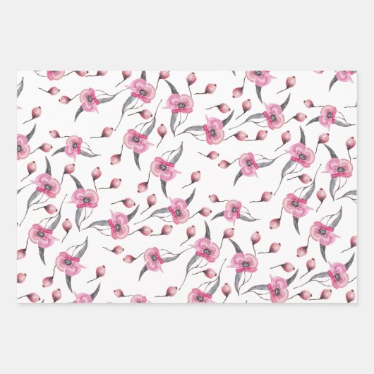 Klaproos Droom Waterverf Inpakpapier Vel (Voorkant)