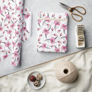 Klaproos Droom Waterverf Patroon Cadeaupapier