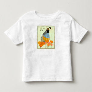 Klaproos en Kwartel T-Shirt uit Californië voor al