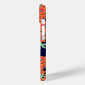  klaproos oranje blauwe damast naam Case-Mate iPhone case (Achterkant / Links)