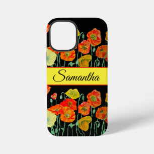 Klaproos Oranje Rood Waterverf bloem Bloem Telefoo iPhone 12 Mini Hoesje