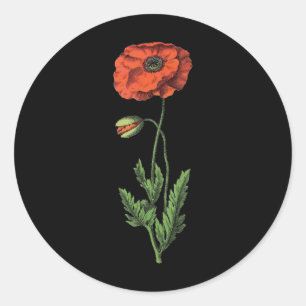 Klaproos Ronde Sticker