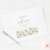 Klaproos Rustieke Pastel Wilde Bloemen Bruidsdouch Vierkante Sticker (Envelop)