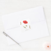 Klaproos Vierkante Sticker (Envelop)