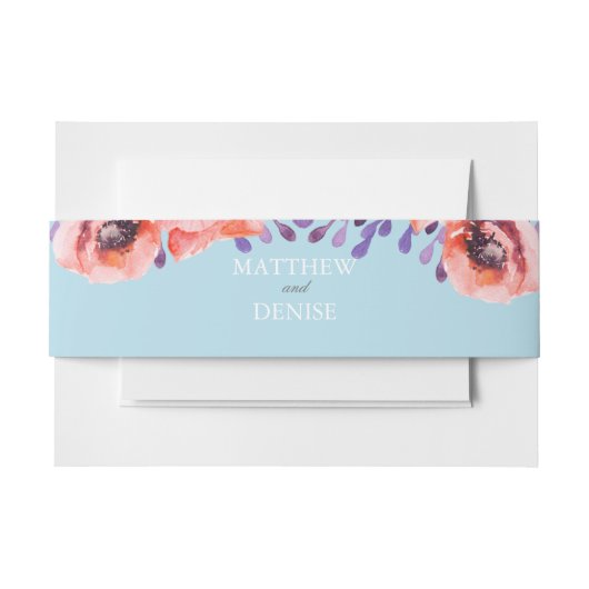 Klaprooscollectie met gesponnen suiker blauwe acht uitnodigingen wikkel (Voorkant Voorbeeld)