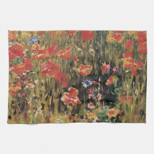 Klaprozen door Robert Vonnoh, Vintage Impressionis Theedoek