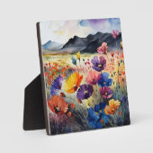 Klaprozen en bergen fotoplaat (Voorkant)