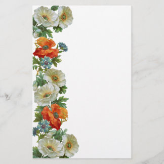 Klaprozen en korenbloemen bloemige kunst briefpapi briefpapier